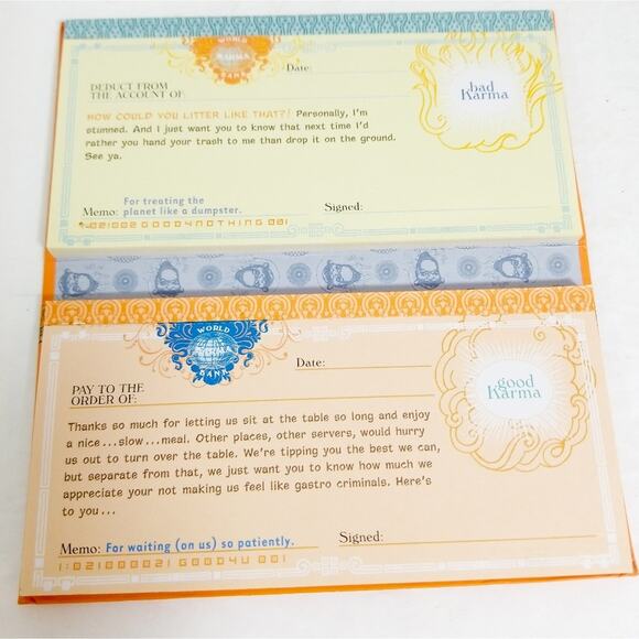 New Karma Checks checkbook good bad world balance - Picture 4 of 13